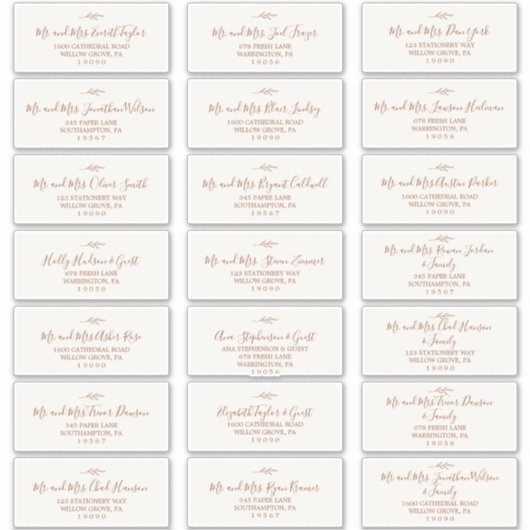 Mindestleaf | Boho Cream Guest Address Labels (Vorderseite)