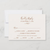 Mindestleaf | Boho Cream Menü Auswahl RSVP Karte (Vorderseite)