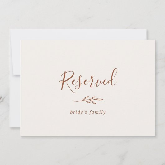 Mindestleaf | Boho Cream Reserved Sign (Vorderseite)