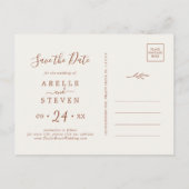 Mindestleaf | Boho Cream Save the Date Einladungspostkarte (Rückseite)
