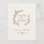 Mindestleaf | Boho Cream Save the Date Einladungspostkarte (Vorderseite)