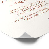 Mindestleaf | Boho Cream Unplugony Zeremony Sign Poster (Ecke)