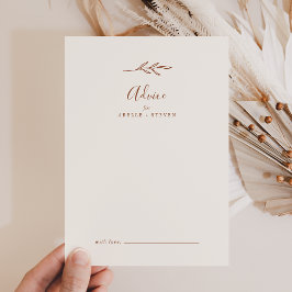 Mindestleaf | Boho Cream Wedding Advice Card Hinweiskarte