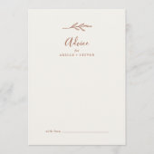 Mindestleaf | Boho Cream Wedding Advice Card Hinweiskarte (Vorderseite)