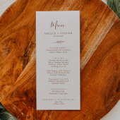 Mindestleaf | Boho Cream Wedding Dinner Menu Menükarte