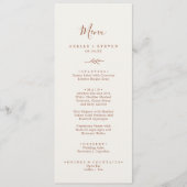 Mindestleaf | Boho Cream Wedding Dinner Menu Menükarte (Vorderseite)