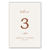 Mindestleaf | Boho Cream Wedding Tischnummer (Vorderseite)