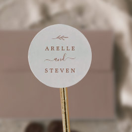 Mindestleaf | Boho Cream Wedding Umschlag Aufklebe Runder Aufkleber
