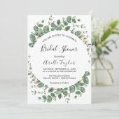Mindestleaf | Brautparty für grüne Blume Einladung (Stehend Vorderseite)
