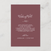 Mindestleaf | Burgund Wedding wünscht sich einen g Begleitkarte (Vorderseite)