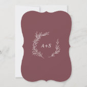 Mindestleaf | Burgundy Monogram Back Wedding Einladung (Rückseite)