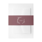 Mindestleaf | Burgundy Monogram Wedding Einladungsbanderole (Vorderseite Beispiel)