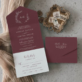 Mindestleaf | Burgundy Wedding All In One Einladung