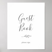 Mindestleaf | Dark Gray Guest Book Sign Poster (Vorne)