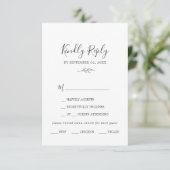 Mindestleaf | Dark Gray Menu Choice RSVP Card Karte (Stehend Vorderseite)