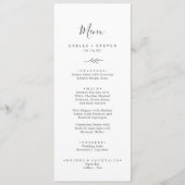 Mindestleaf | Dark Gray Wedding Dinner Menu Menükarte (Vorderseite)
