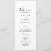 Mindestleaf | Dark Gray Wedding Program Programm (Vorderseite)