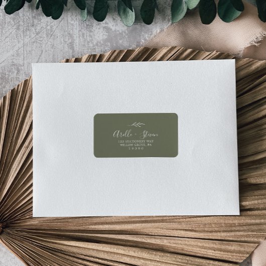 Mindestleaf | Dark Green Address Labels Adressaufkleber