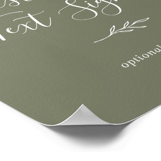 Mindestleaf | Dark Green Custom Text Sign Poster (Ecke)