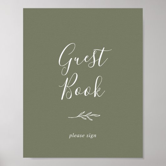 Mindestleaf | Dark Green Guest Book Poster (Vorne)