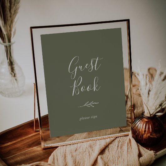 Mindestleaf | Dark Green Guest Book Poster