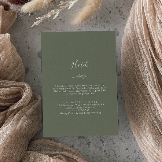 Mindestleaf | Dark Green Hotel Begleitkarte