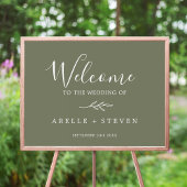 Mindestleaf | Dark Green Wedding Welcome Poster