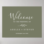 Mindestleaf | Dark Green Wedding Welcome Poster (Vorne)
