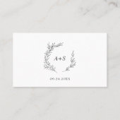 Mindestleaf | Dunkelgraue Flat Wedding Platzkarte (Rückseite)