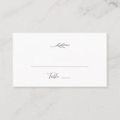 Mindestleaf | Dunkelgraue Flat Wedding Platzkarte (Vorderseite)