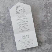 Mindestleaf | Dunkelgraue Hochzeit All In One Einladung