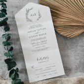 Mindestleaf | Dunkelgraue Hochzeit All In One Einladung