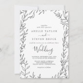 Mindestleaf | Dunkelgraue Hochzeit Einladung (Vorderseite)