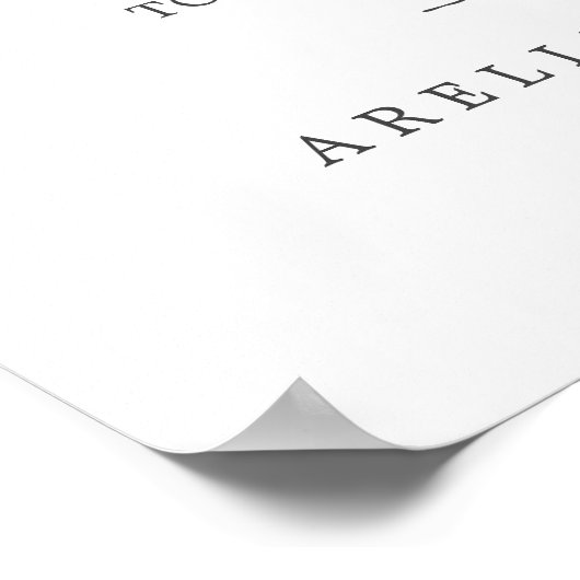 Mindestleaf | Dunkelgraue Hochzeit Willkommen Poster (Ecke)