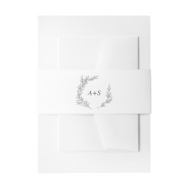 Mindestleaf | Dunkelgraue Monogramm-Hochzeit Einladungsbanderole