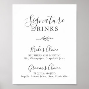 Mindestleaf   Dunkelgraue Unterschrift Drinks Unte Poster