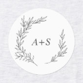 Mindestleaf | Dunkelgrauer Monogramm-Eisen auf Eti Etiketten (Design 1)