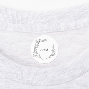 Mindestleaf   Dunkelgrauer Monogramm-Eisen auf Eti Etiketten