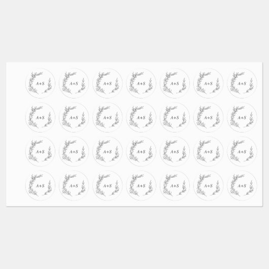 Mindestleaf | Dunkelgrauer Monogramm-Eisen auf Eti Etiketten (Blatt)