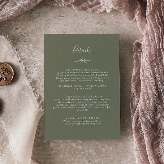 Mindestleaf | Dunkelgrüne Details Begleitkarte