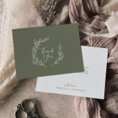 Mindestleaf | Dunkelgrüne Flat Dankeskarte