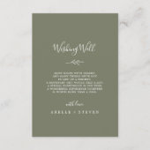 Mindestleaf | Dunkelgrüne Hochzeit wünschend gut Begleitkarte (Vorderseite)