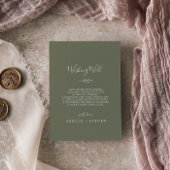 Mindestleaf | Dunkelgrüne Hochzeit wünschend gut Begleitkarte