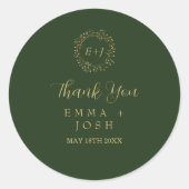 Mindestleaf | Dunkelgrüne Monografie Runder Aufkleber (Vorderseite)