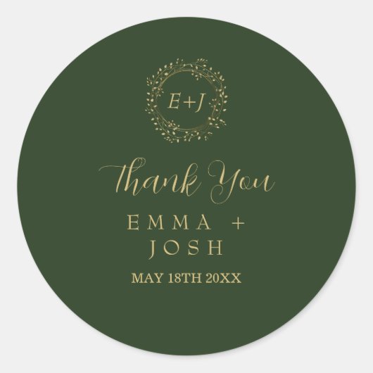 Mindestleaf | Dunkelgrüne Monografie Runder Aufkleber (Vorderseite)