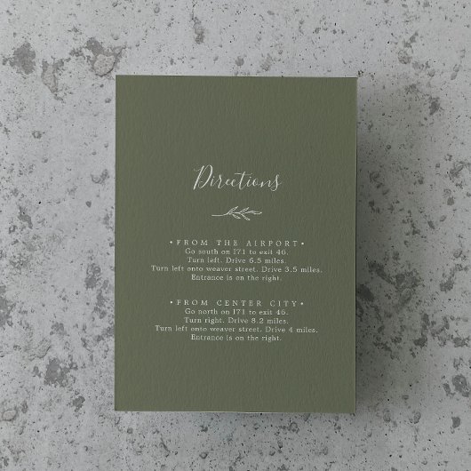 Mindestleaf | Dunkelgrüne Richtungen Begleitkarte