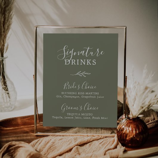 Mindestleaf | Dunkelgrüne Signaturgetränke Poster