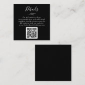 Mindestleaf | Dunkle schwarze QR Code Hochzeitdeta Begleitkarte (Vorne/Hinten)