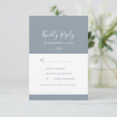 Mindestleaf | Dusty Blue Background Song Anfrage RSVP Karte (Stehend Vorderseite)