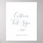 Mindestleaf | Dusty Blue Custom Text Sign Poster (Vorne)